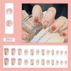 Nail Tips, Nail Stickers, Gel Nail Stickers, 24 Sets, French Nails, 3D Design, Easy to Apply, False Nails, Double-Sided Tape Included (Flower Design)