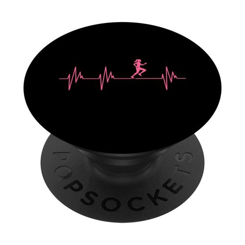 Runner Heartbeat Half Marathon Running Lover Graphic PopSockets Swappable PopGrip