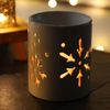 White Christmas Tree-Snowflake Ceramic Decor Wax Melt Burner Tea Light Holder (SnowFlake)
