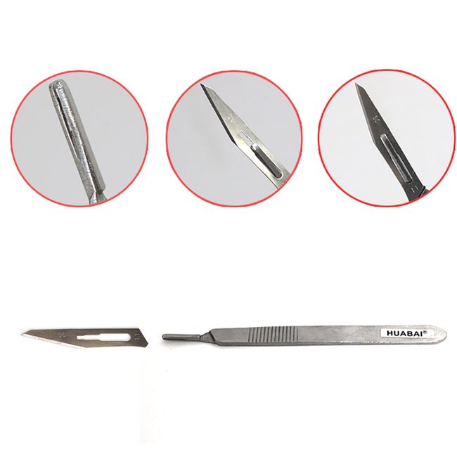 10pcs Carbon Steel Knife Handle Blade Kit Carving Knife Repair Tools Set  DIY Cutting PCB Repair Animal Scalpel Knife Hand Tool