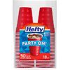 Hefty Party On Red Plastic Cups, 18oz, 50ct, Disposable Party Cups