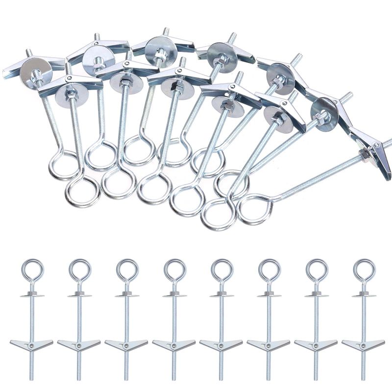 Glarks 15pcs M4 O-Shaped Eye Bolt Toggle Anchors Set for Drywall ...