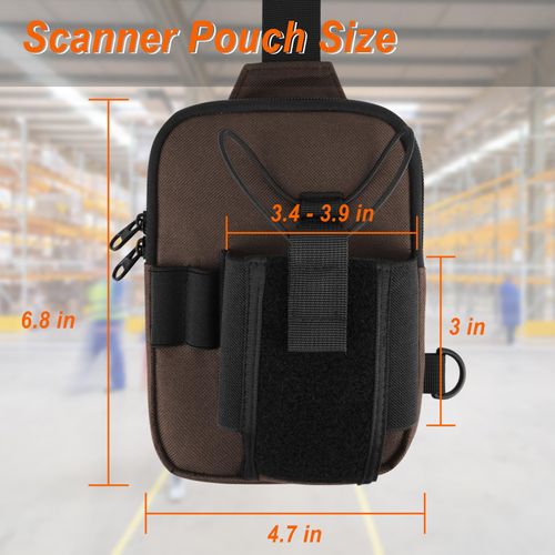 Scanner Holster, Universal Barcode Scanner Chest Harness, Carrying Case Pouch for Symbol, Zebra, USPS, Postal Scanners, Mobile Computer Handheld Barcode Scanner Holder (Brown, Chest Harness)