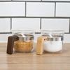 Powder Pot Bamboo (Brown), Condiment Container, Sugar, Salt, Teaspoon, Spoon, Show, Storage