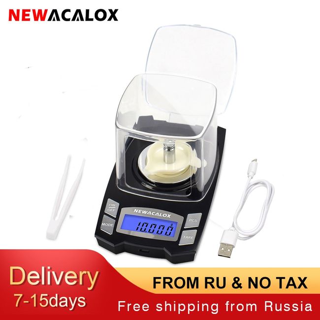 NEWACALOX Digital Milligram Jewelry Scale 0.001g Precision Electronic  Scales 200g/100g/50g Portable Lab Reload Powder Scales