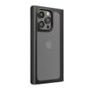 iPhone15Pro Glass Flip Case Square Design [Black]