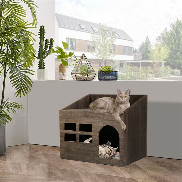 Large Cat Litter Box Enclosure Hidden Litter Tray Furniture Pet Washroom House