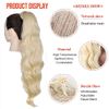 YEESHEDO Blonde Long Wavy Ponytail Hair Extension for Women Drawstring Ponytail Hair Extensions Clip in Curly Synthetic Hairpiece 24" (color: 613#)