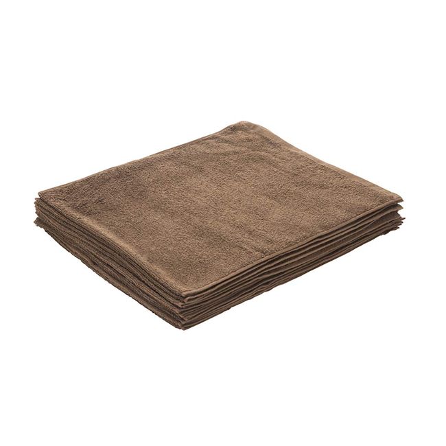 100% Cotton Face Towel TF-001 (Brown), 240 Momme, Pack of 10