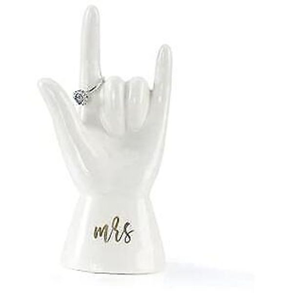 Mrs. Ring Holder，Wedding Gift for Bride -Hand Ring Holder,Mr. & Mrs. Engaged