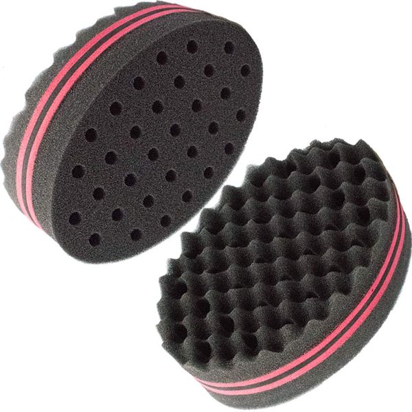 Small Holes Hair Sponge for Twists and Dreads Barber Afro Wave Nappy Curling Sponge Brush for Curls Women Men Natural Hair 1 Pcs