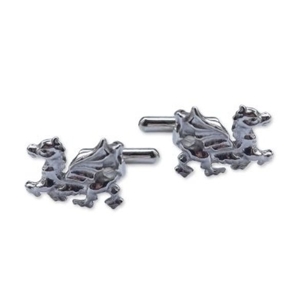Men's Sterling Silver Dragon Cufflinks 20 x 10mm