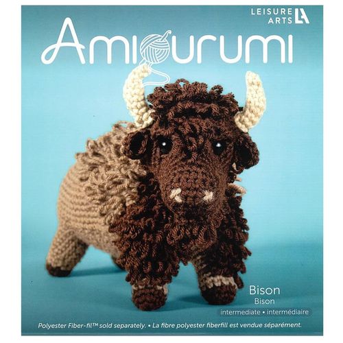 Leisure Arts Amigurumi Bison Pattern – Crochet Book for Beginners, Easy Animal Crochet Pattern Book, DIY Bison Plushie, Cute Handmade Gift Idea