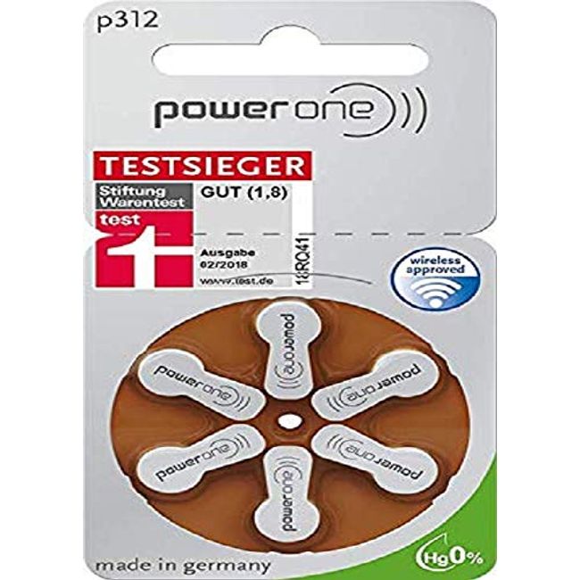 Power One Zinc p312 hearing aid battery,60 pcs pack