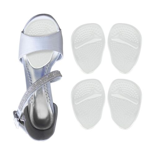 Feelorna 2 Pairs Ball of Foot Cushions for Women Men, Premium Soft Silicone Metatarsal Pads Non Slip Reusable High Heel Cushion Shoe Pads for Foot Pain Relief and Comfort (Transparent, One Size)