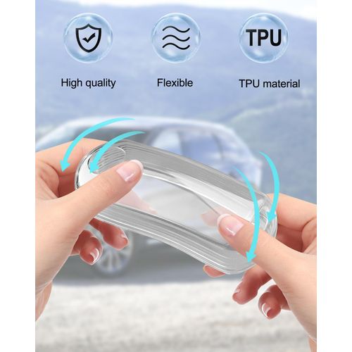 QAGGUM 2 Pcs Key Fob Cover Soft TPU Car Key Fob Case Fit for Mazda 3 6 8 Miata MX-5 CX-3 CX-5 CX-7 CX-9, 4 Buttons Remote Key Protector Clear, Anti-Scratch Key Shell