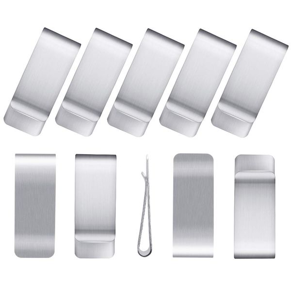 Geldklammer,10Pcs Edelstahl Geldscheinklammer,Silber Geldclip,Money Clip zum Männer und Frauen für Geldscheine Visitenkarte Kreditkarte(Silber)