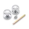 Infinity Decor Solid Brass Victorian Round MORTICE Latch Door KNOBS Pull Handles Set (Polished Chrome)