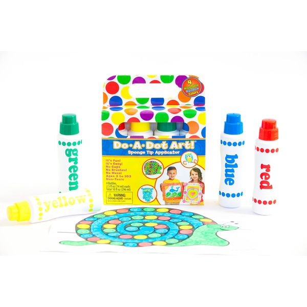 Do A Dot Art! Set of 4 Pack Rainbow Washable Dot Paint Markers for Kids and Toddlers, The Original Dot Marker