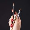 ROWNYEON Lip Brush, Flat Brush, Sliding Type, Makeup Brush, For Lips, Makeup Brush, Premium Fiber Hair, Elastic, Portable, Convenient, Easy to Use, Soft, Skin-Friendly, For Beginners, Gift (Black)