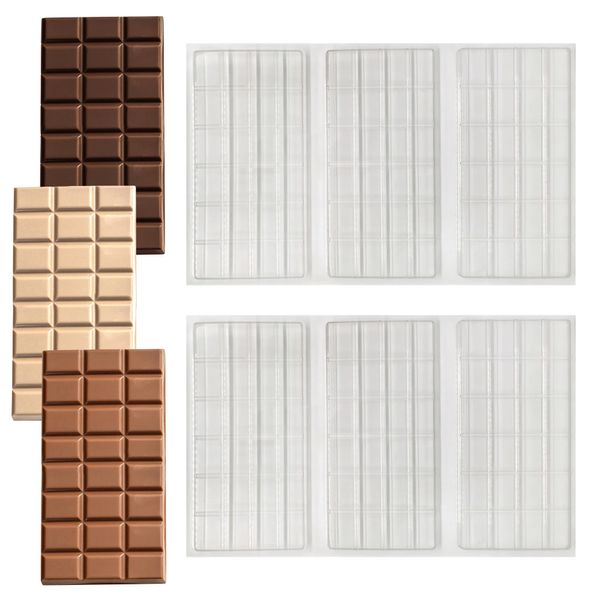 Plain Chocolate Bar Moulds - 100g - Sets of 1, 3, 6, 200 or 600 (6 Moulds)