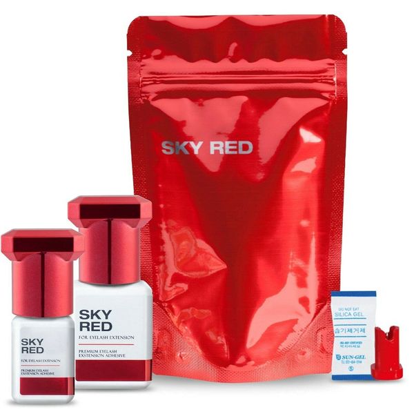 Wimpernkleber | Sky Glue (5ml, Deckelfarbe: Rot) Wimpernverlängerung | lange Haltbarkeit | Ultra Starker Halt | Wimpern | Lashes | neuer Kleber | von SKY, Typen:SKY Red