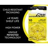HearClear Size 10 Hearing Aid Batteries (60 Pack) + Keychain
