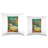 Funny Opossum Spa Bath Painting Throw Pillow