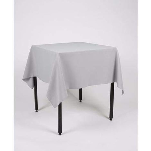 Hope Textiles Silver 48" x 48" (121cm) Small Square Fabric TABLECLOTH/TABLE CLOTH (Polyester, not cotton)