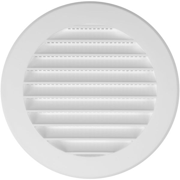 4'' Inch / 100 mm Plastic Vent Cover White - Round Soffit Vent - Exhaust Ventilation Louver - Air Inlet Grille Cover - Built-in Screen Mesh - HVAC Ventilation