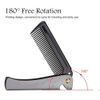 Folding Beard Comb, Stainless Steel Round Comb Teeth Beard Comb Folding Pocket Moustache Shaping Comb for Household Barber Salon(2#)