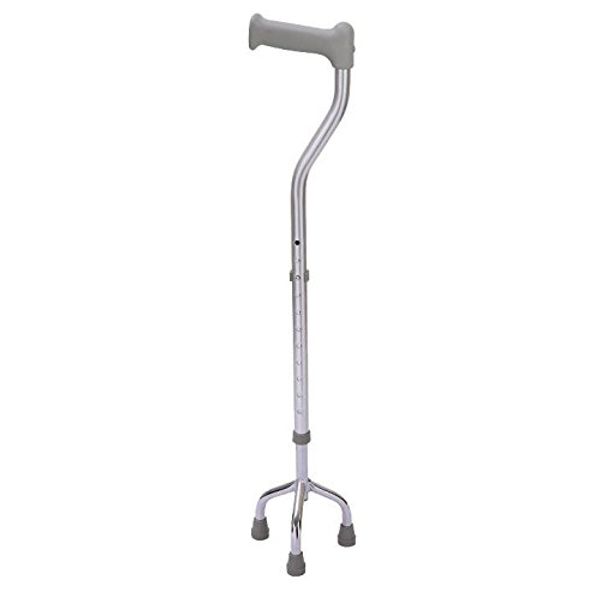 Drive WS017 Tripod Cane Silver Walking Stick Mobility Aid Adjustable Swan Neck