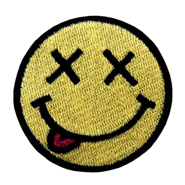 ZEGIN The Happy Smile Face Embroidered Badge Iron On Sew On Patch