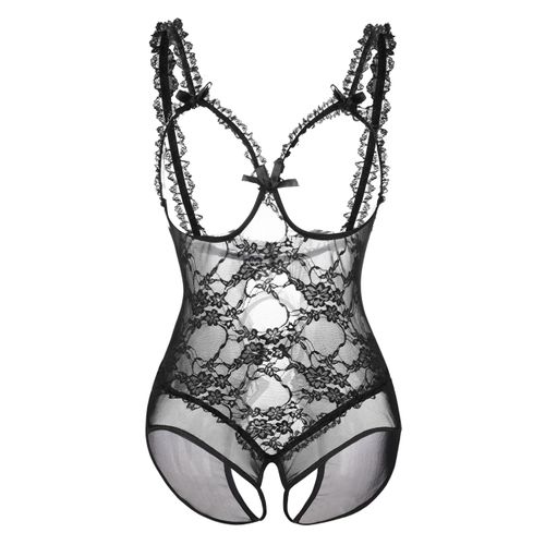 ALOECDYV Women Sexy Lingerie Nightwear - One-Piece Bodysuit Nightie Plus Size, Black (M, Black)