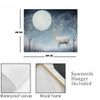 20x16 Minimalist  White Winter Deer Canvas Wall Art