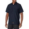 Red Kap Men's Solid Rip Stop Shirt, Navy, Short Sleeve Small