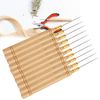 Hair Extension Tools, 10Pcs Hook Needle Wooden Hair Extension Tool Needle Wig Tools,Threader For Hair Extensions Wire Pulling Hook Tool