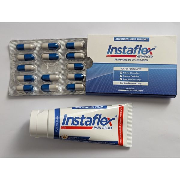 Instaflex Advanced Joint Support - 14 Capsules & Pain Relief Cream 2 oz EXP 2024