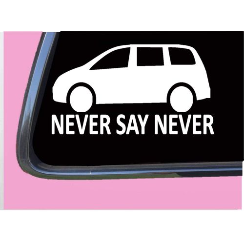 Never Say Never MiniVan TP 629 8" mom life baby on board carseat Decal Sticker