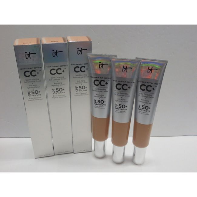 IT COSMETICS YOUR SKIN BUT BETTER CC+ CORRECTING CREAM MEDIUM 2.53 OZ *LOT OF 3*