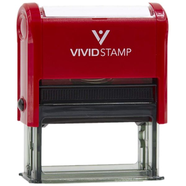 Approved w/Check Office Self-Inking Office Rubber Stamp (Red) - L