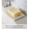 Yamazaki Soap Tray, Silicone, White, One Size