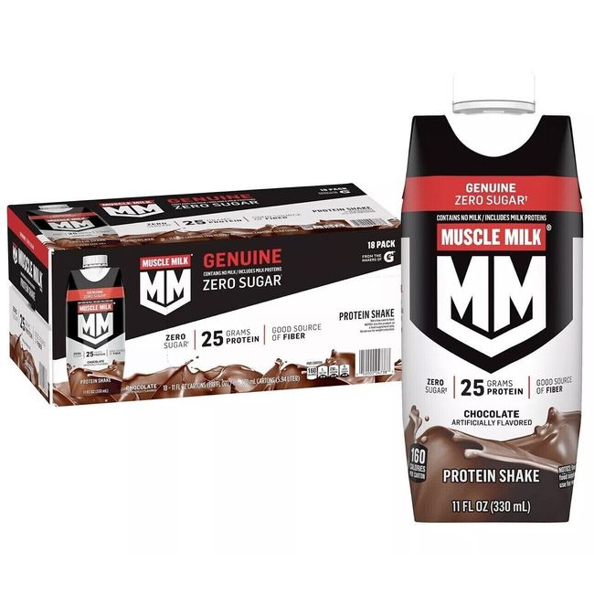 Muscle Milk Genuine Protein Shake Chocolate, 11 fl oz, 18-pack