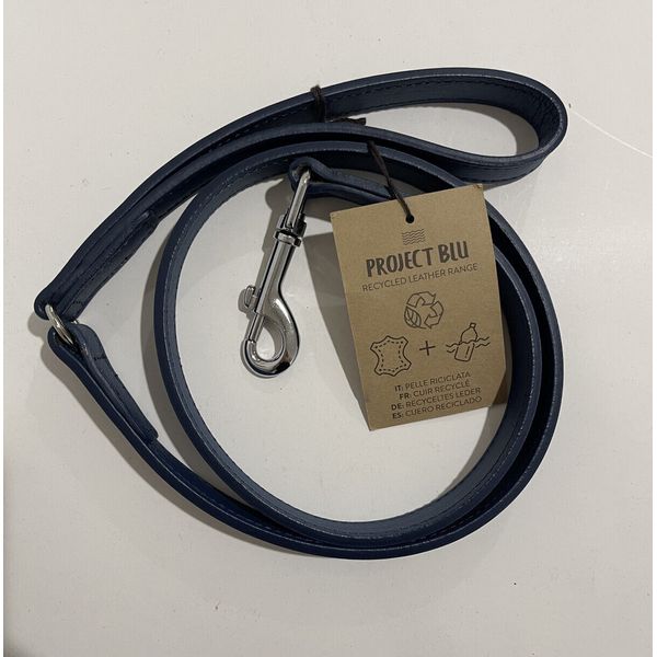 Project Blu Recycled Leather Dog Lead, Sustainable and Recycled Pet Leash