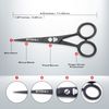 STONLI 4.5 inches Beard and Moustache Scissors - Nose Hair Trimming Stainless Steel Scissors, Safety Use for Eyebrows & Ear Hair (Black)