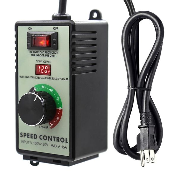 ZOWZEA AC Motor Speed Controller 120V 15A 4000W Variable Speed Controller Fan Speed Controller for Electric Motor with Overload Protection Switch