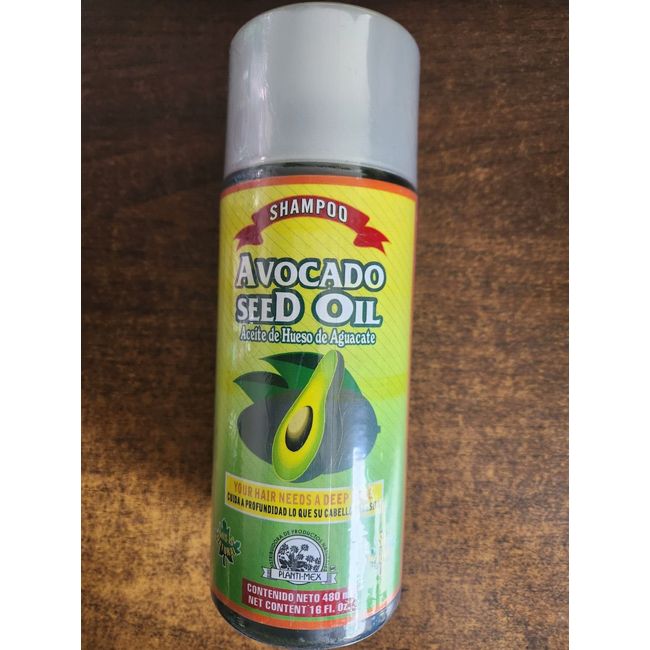 SHAMPOO AVOCADO SEED OIL NET 16 FL OZ HUESO DE AGUACATE UNISEX ALCOHOL FREE