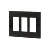 Eaton PJS263BK Decorator Screwless Wallplate, 3-Gang, Black