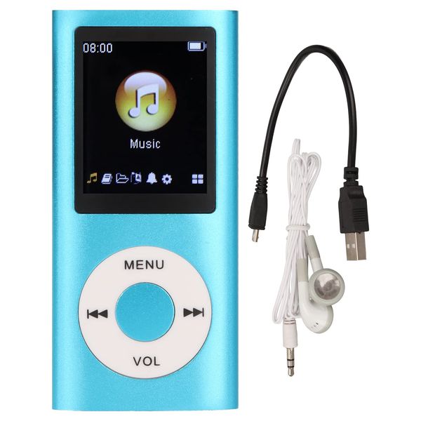 MP3 Player, 64 GB Tragbarer MP3 Player für Studenten, 1,8 Zoll LCD Bildschirm, Verlustfreier Sound, Musik MP3 Player, Multifunktionaler MP3 Player für Kinder, Studenten (Blau)