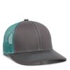 Outdoor Cap Structured mesh Back Trucker Cap, Charcoal/Aqua, One Size